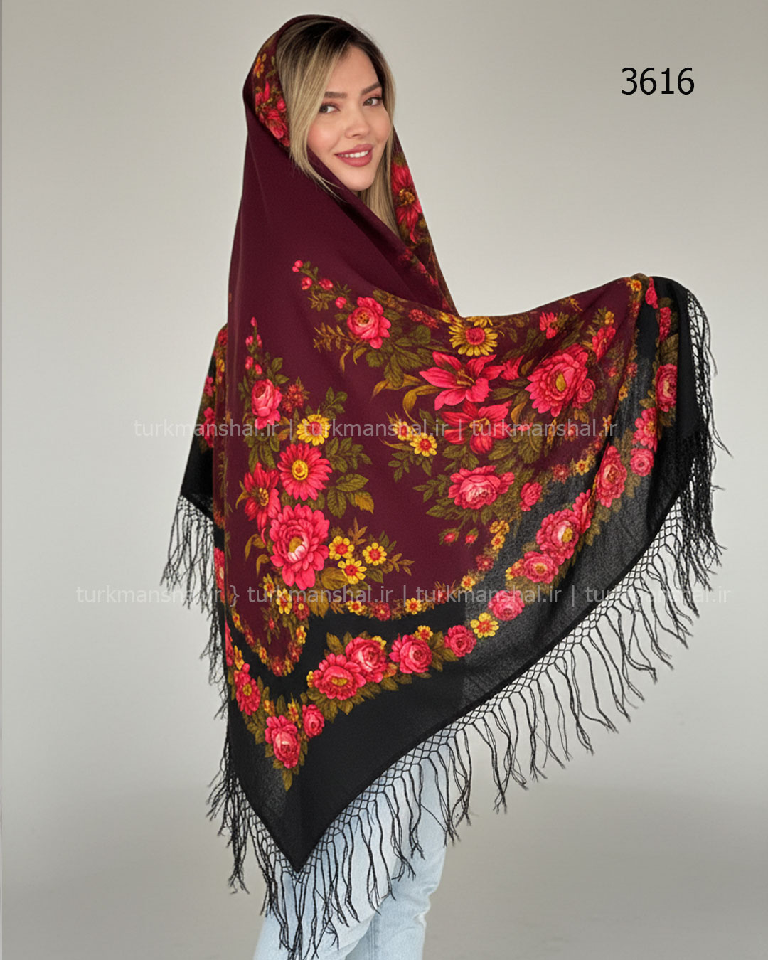 روسری ترکمنی پشمی اصیل