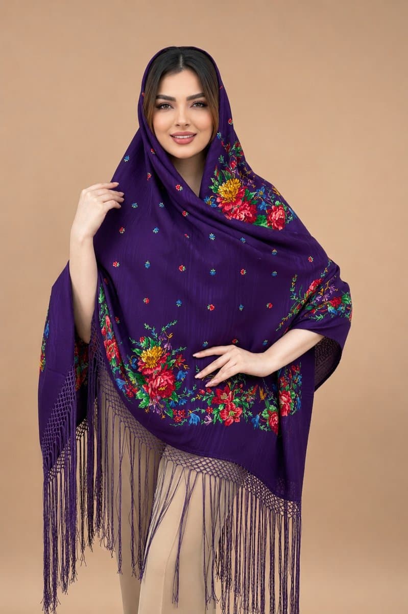 چارقد زیبای پشمی اصیل