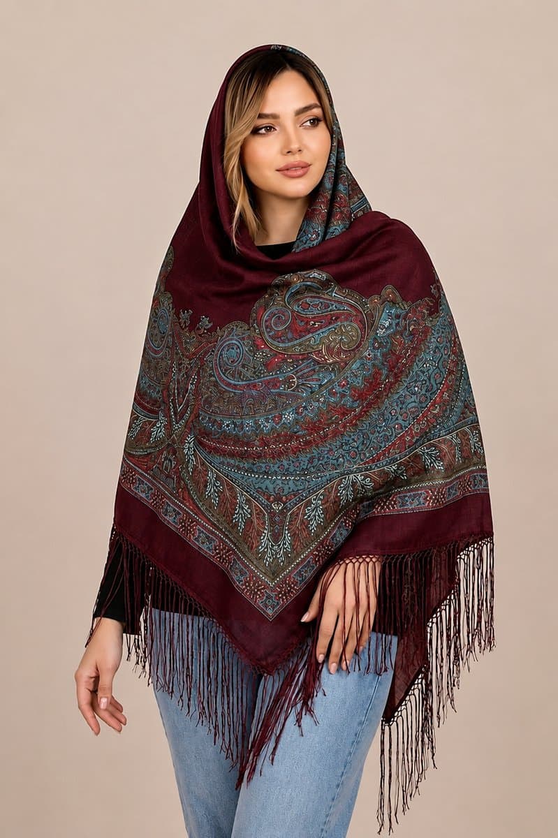 روسری ترکمنی طرح ایتالیایی