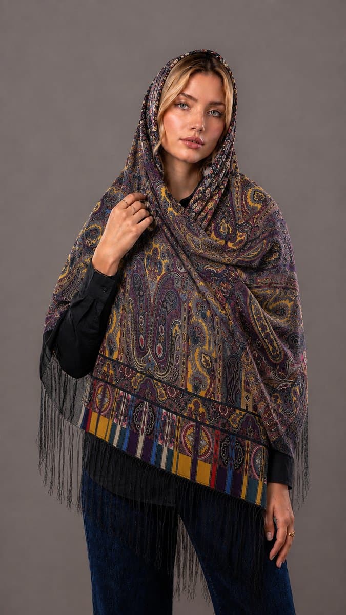 روسری ترکمنی طرح ایتالیایی