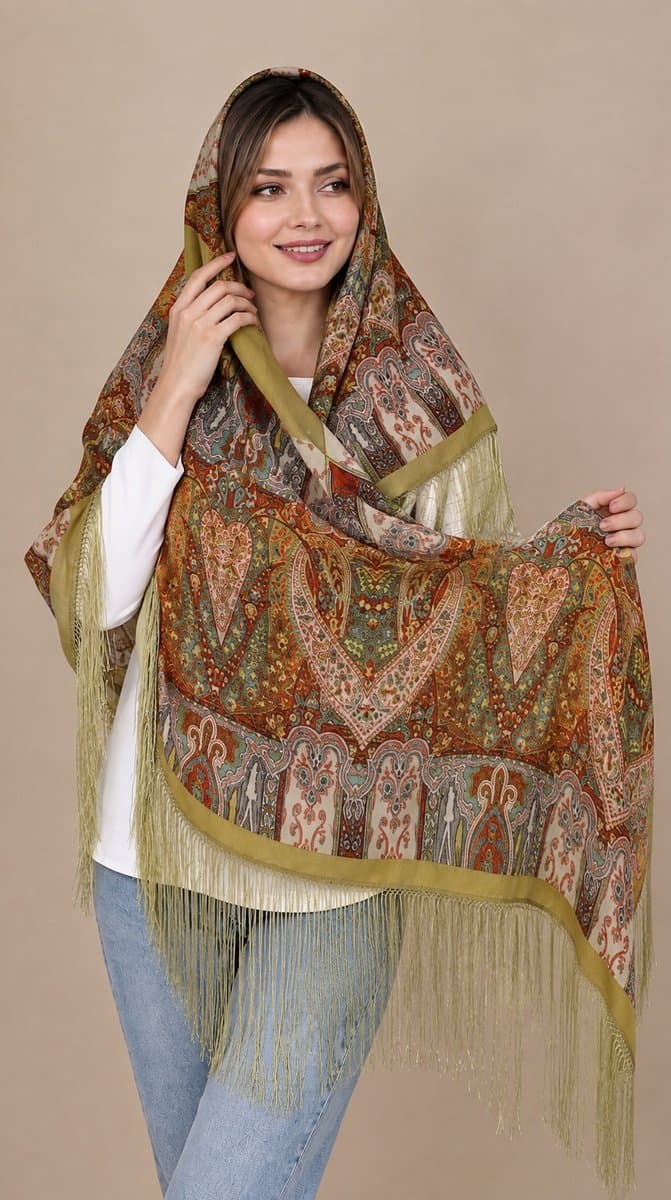 روسری ترکمنی طرح ایتالیایی