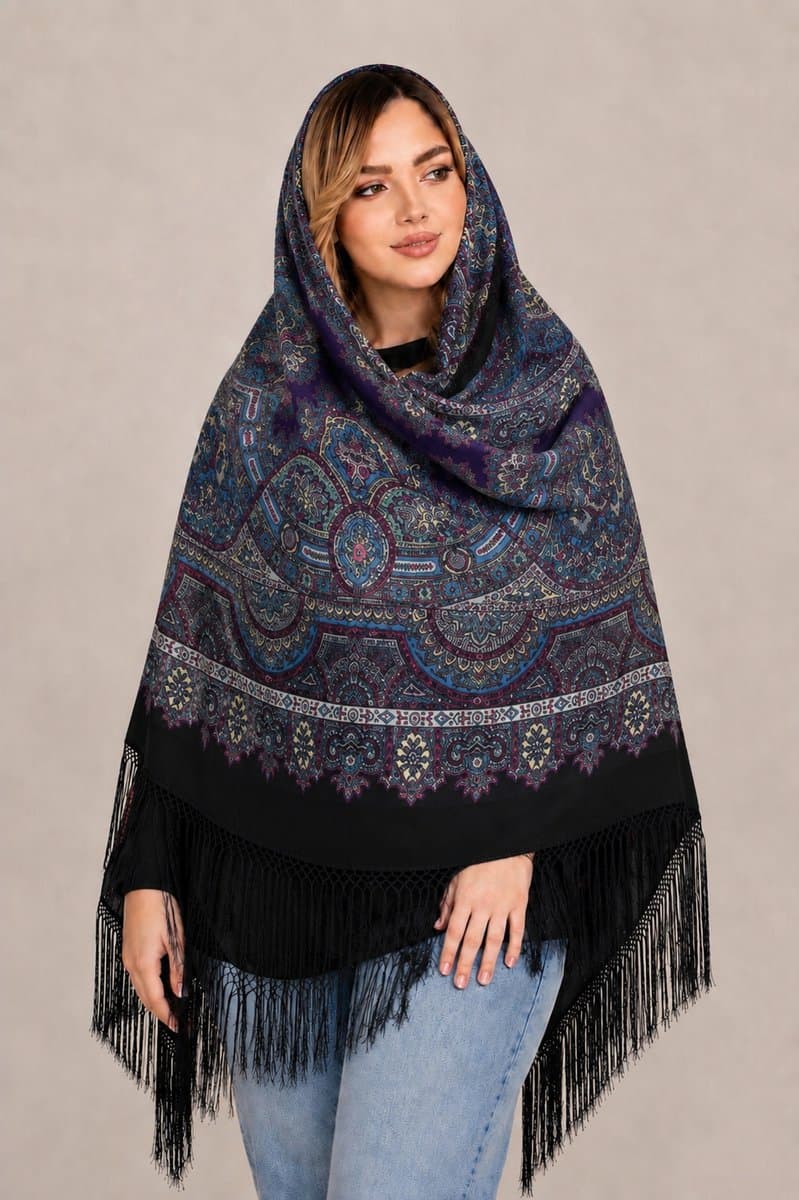 روسری ترکمنی طرح ایتالیایی