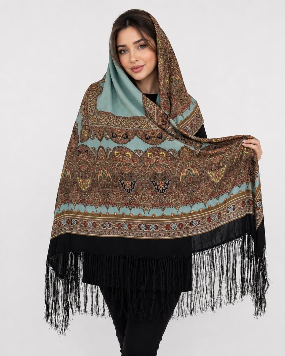 روسری ترکمنی طرح ایتالیایی