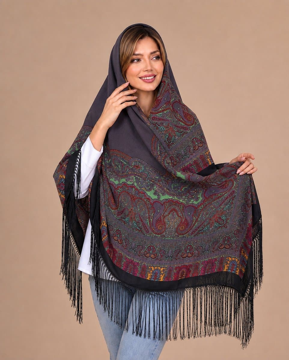 روسری ترکمنی طرح ایتالیایی