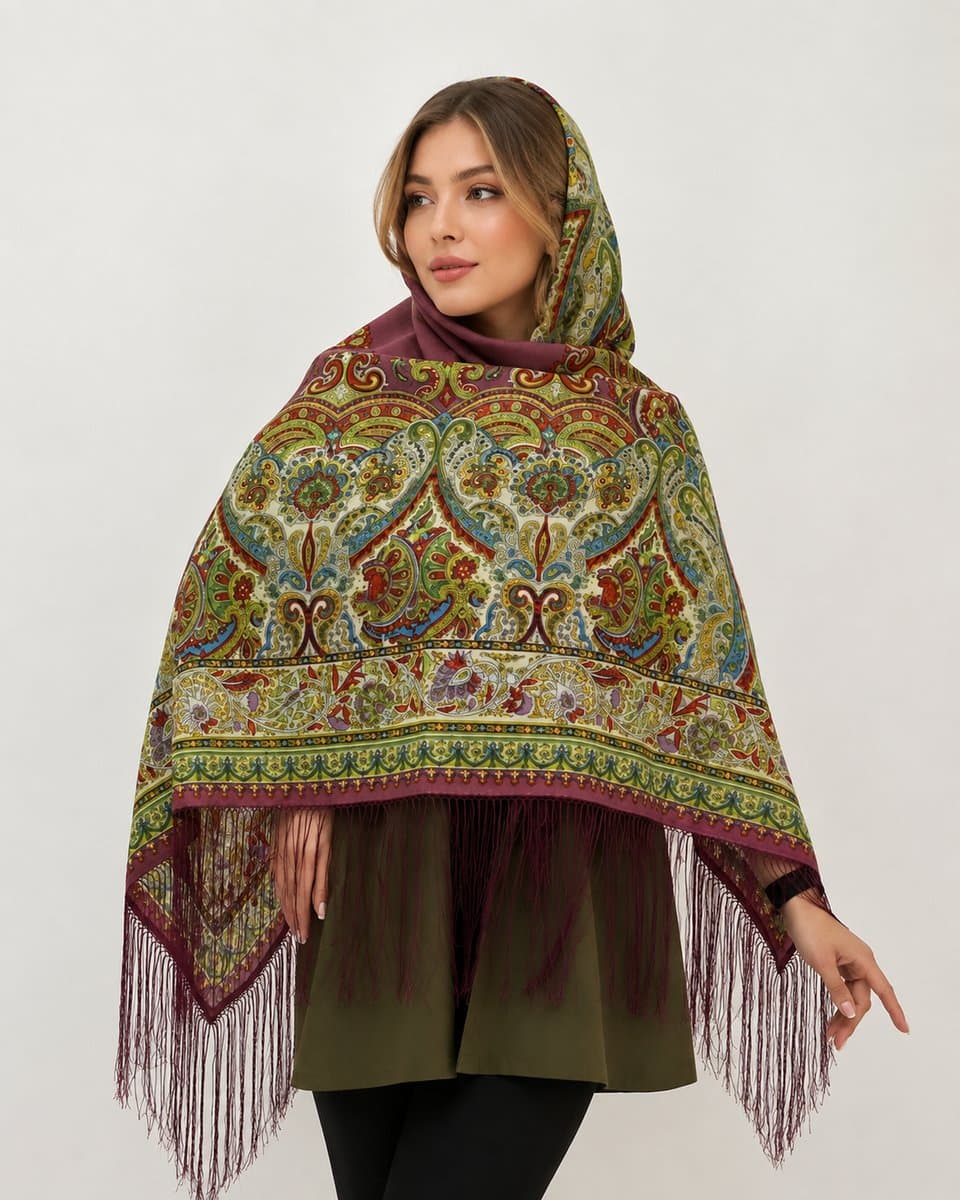 روسری ترکمنی طرح ایتالیایی