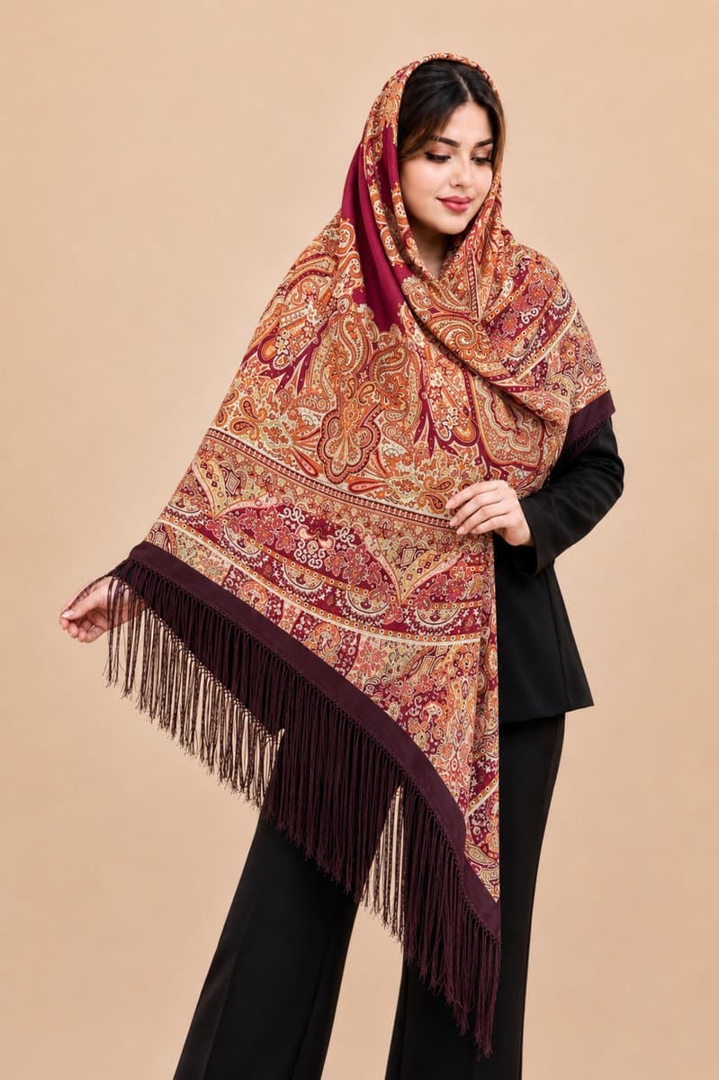 روسری ترکمنی طرح ایتالیایی