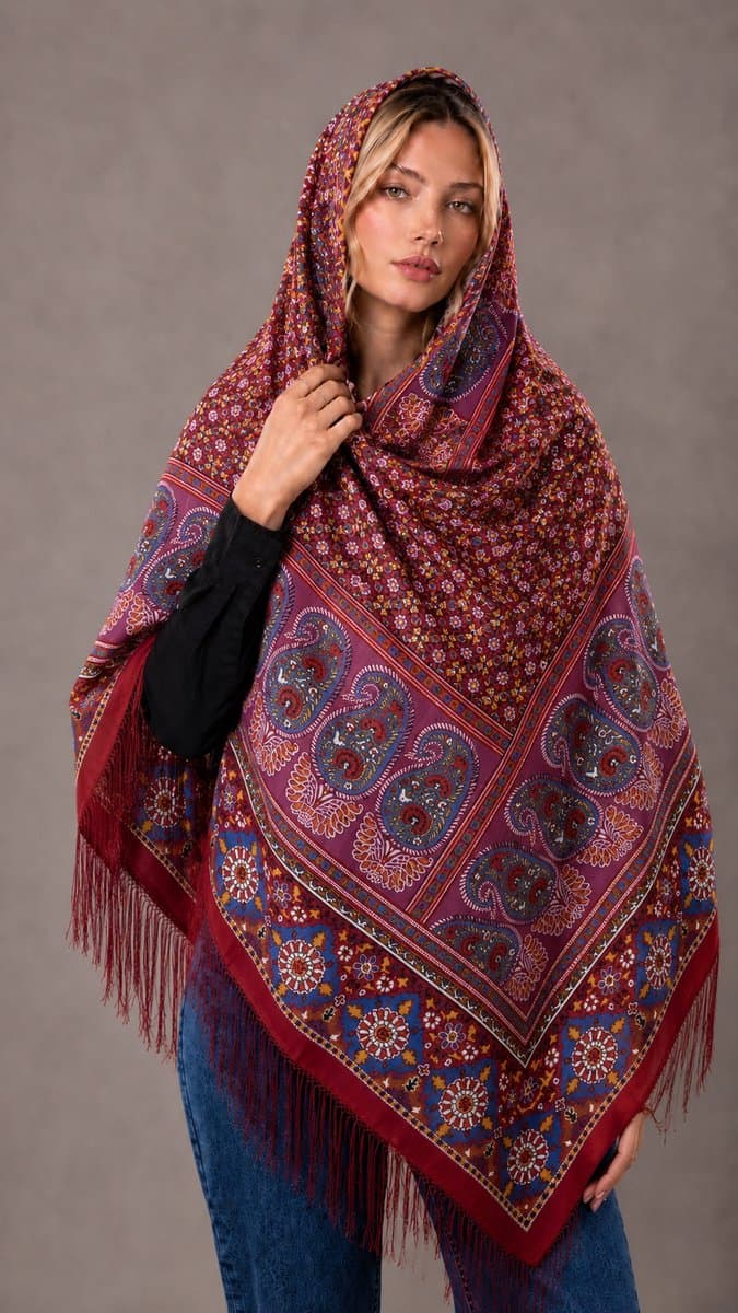 روسری ترکمنی طرح ایتالیایی