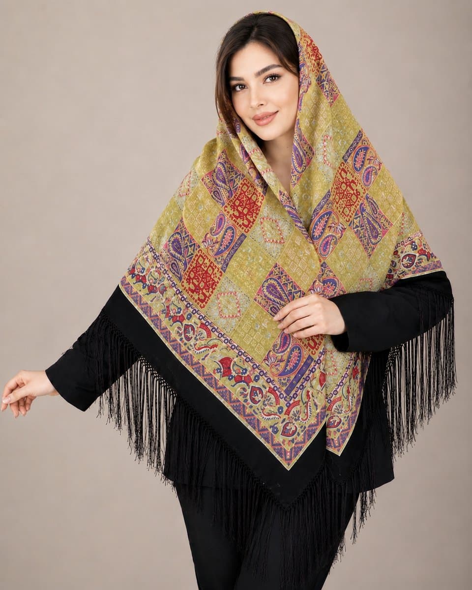 روسری ترکمنی طرح ایتالیایی
