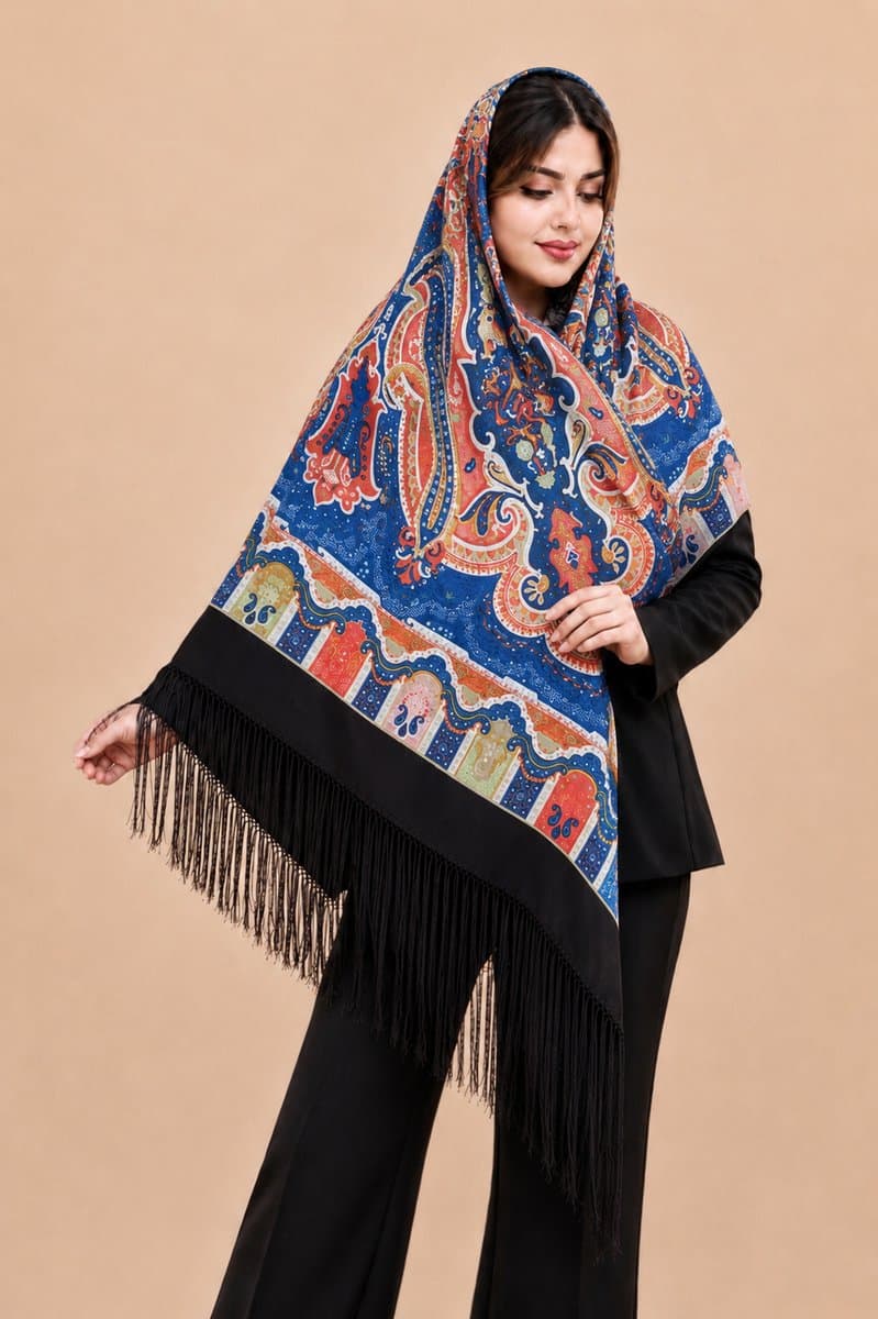 روسری ترکمنی طرح ایتالیایی