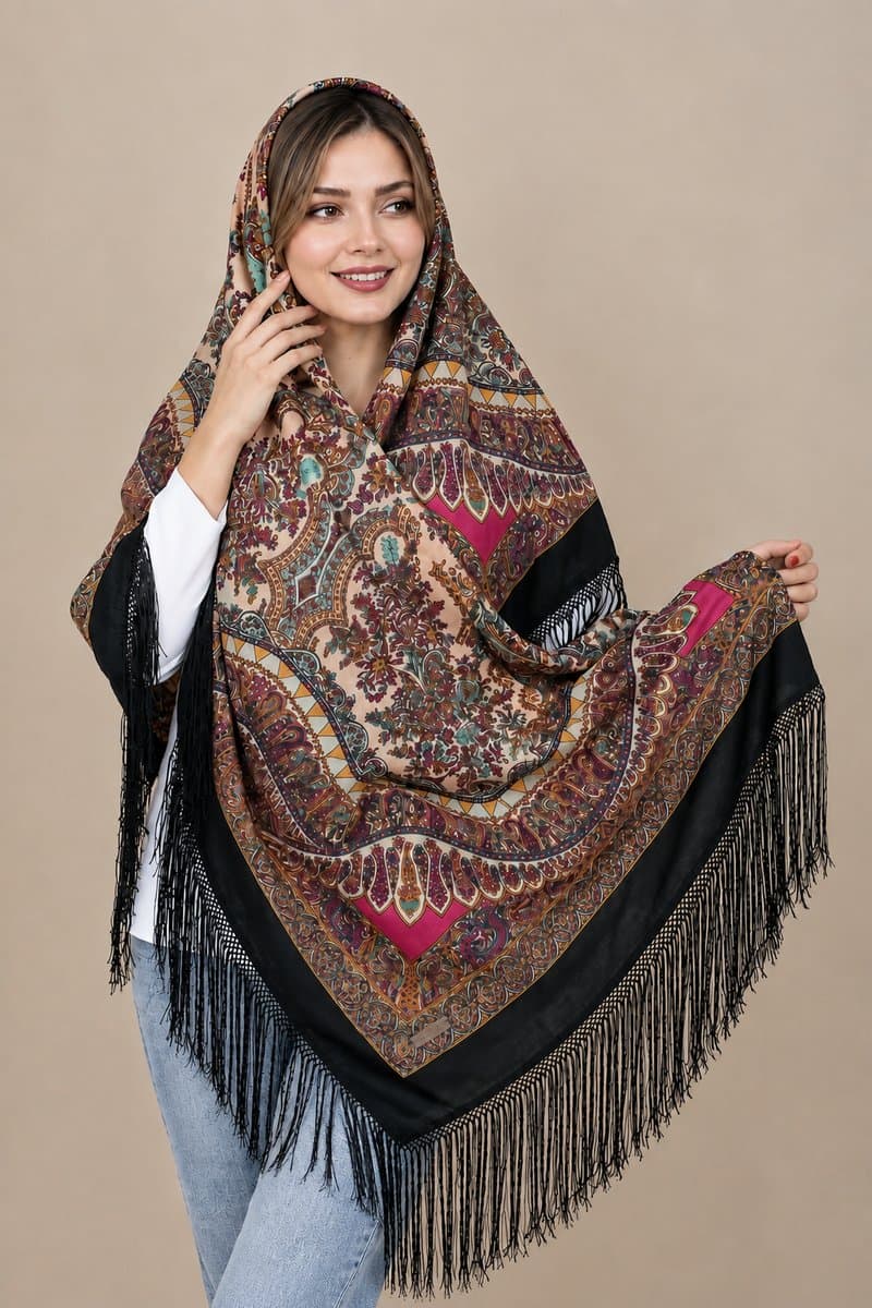 روسری ترکمنی طرح ایتالیایی