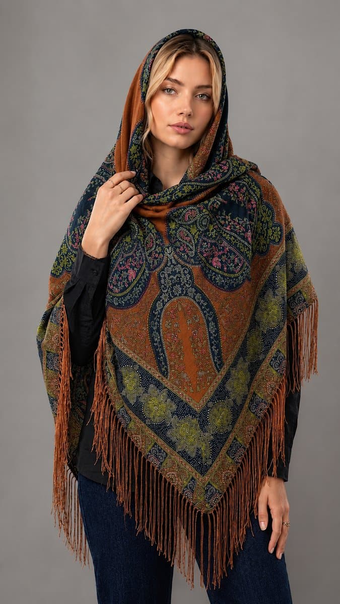 روسری ترکمنی طرح ایتالیایی