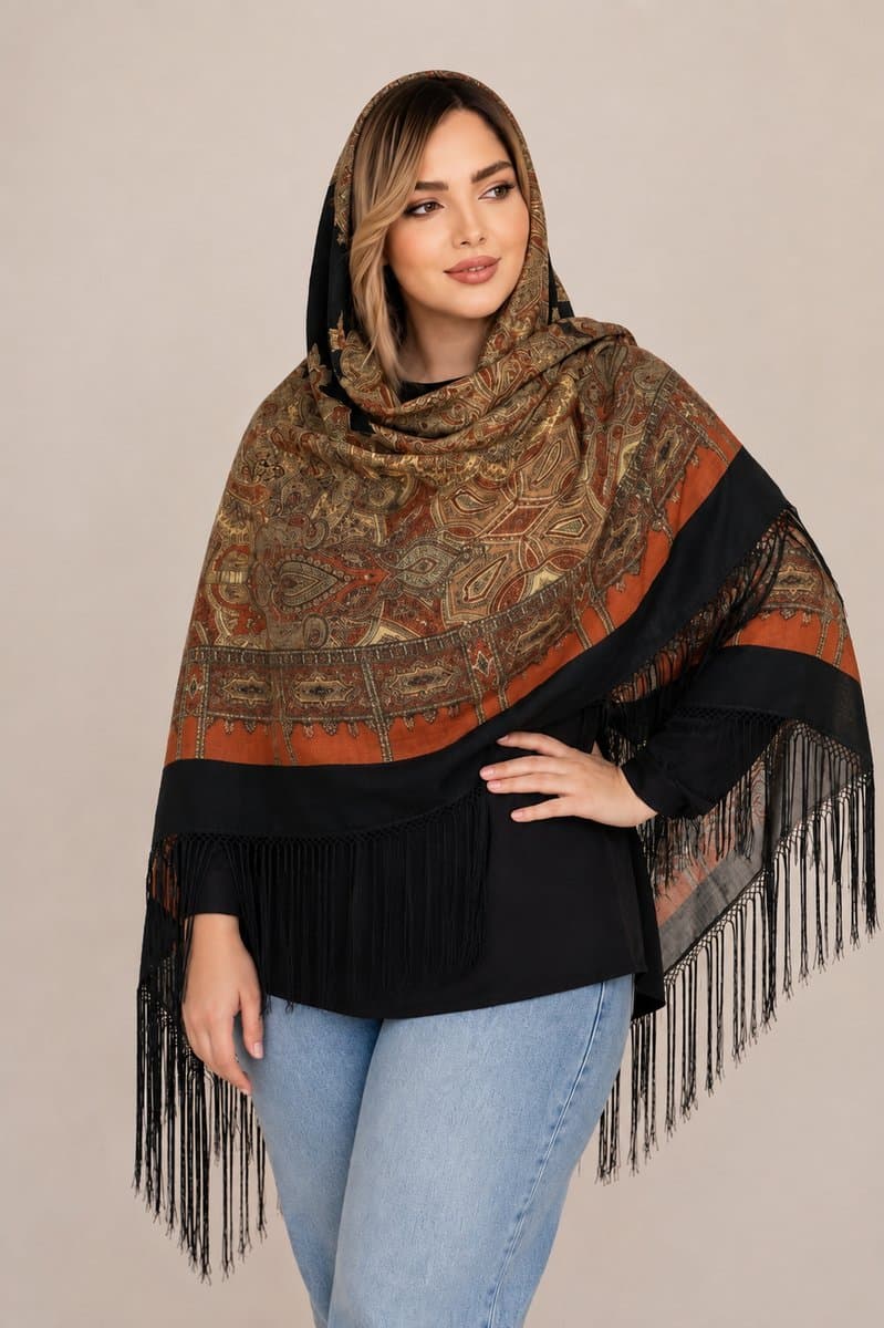 روسری ترکمنی طرح ایتالیایی