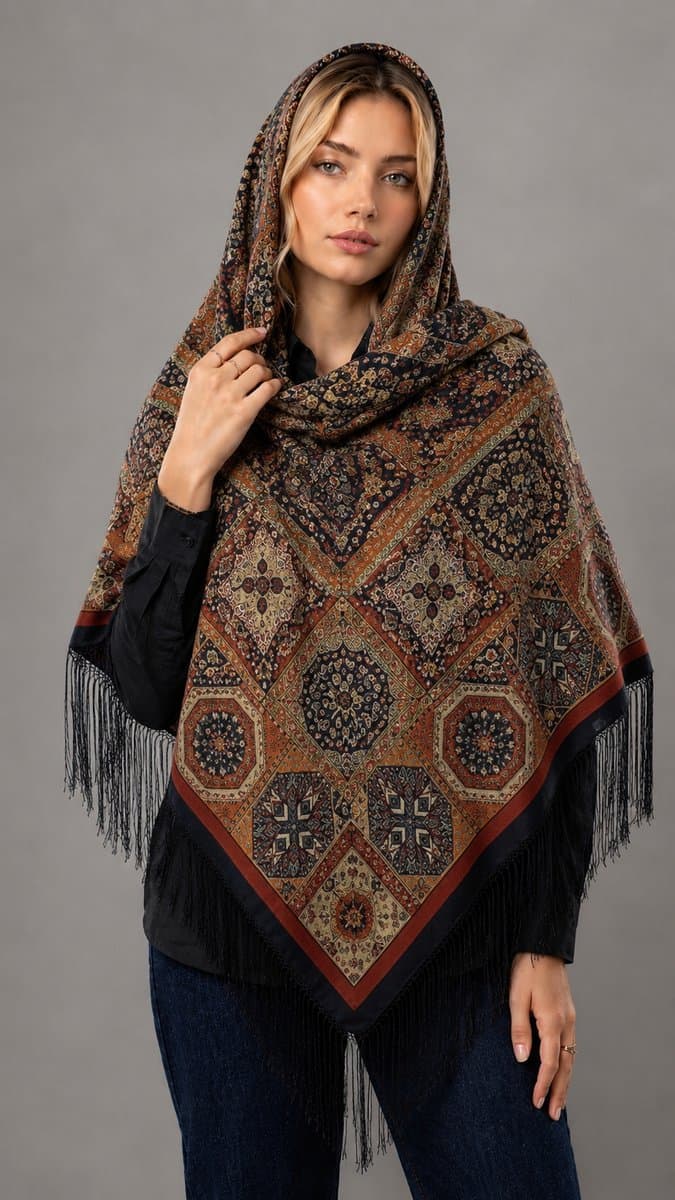 روسری ترکمنی طرح ایتالیایی