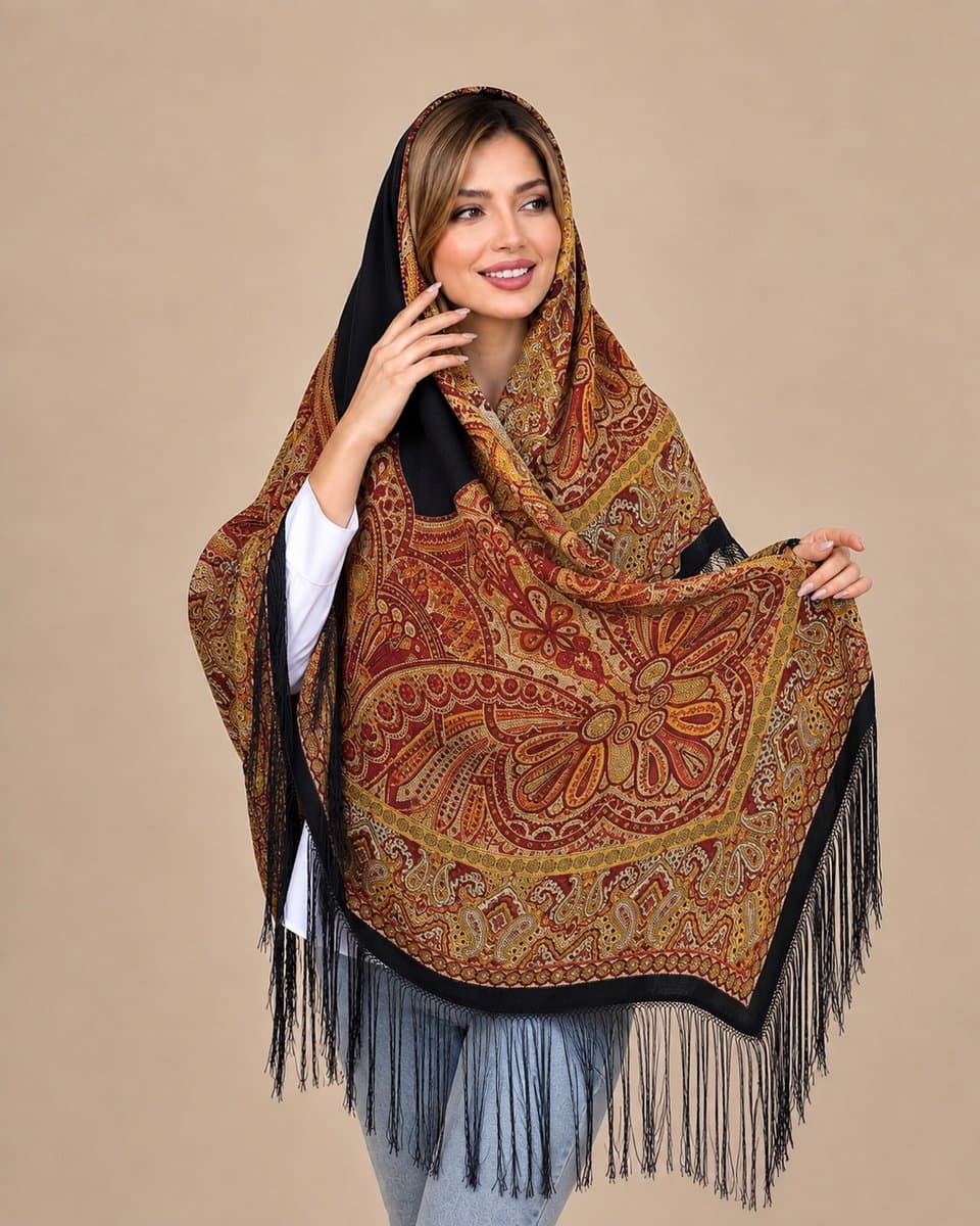 روسری ترکمنی طرح ایتالیایی