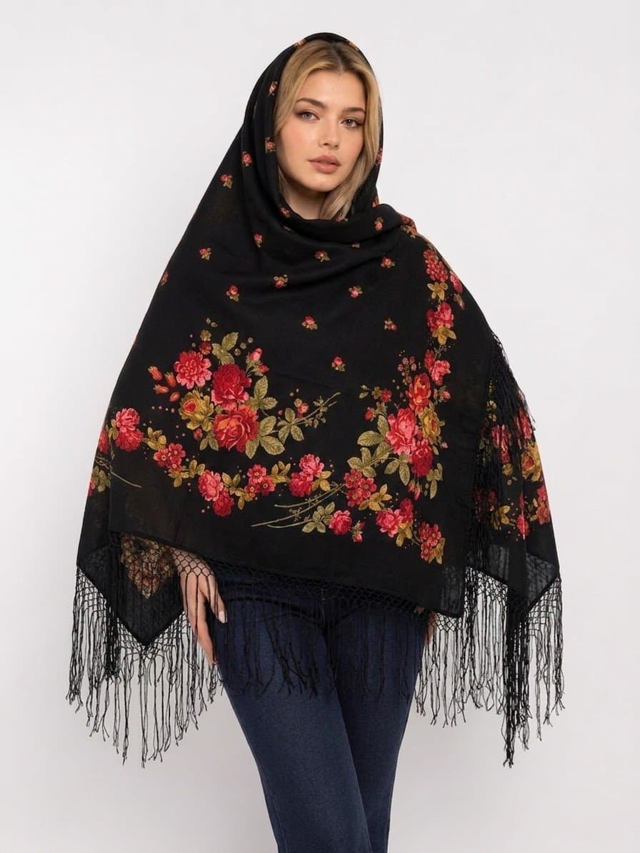 روسری ترکمنی پشمی اصیل