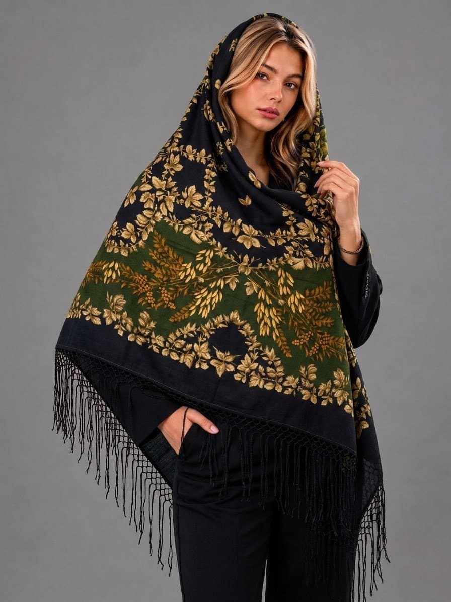روسری ترکمنی پشمی اصیل