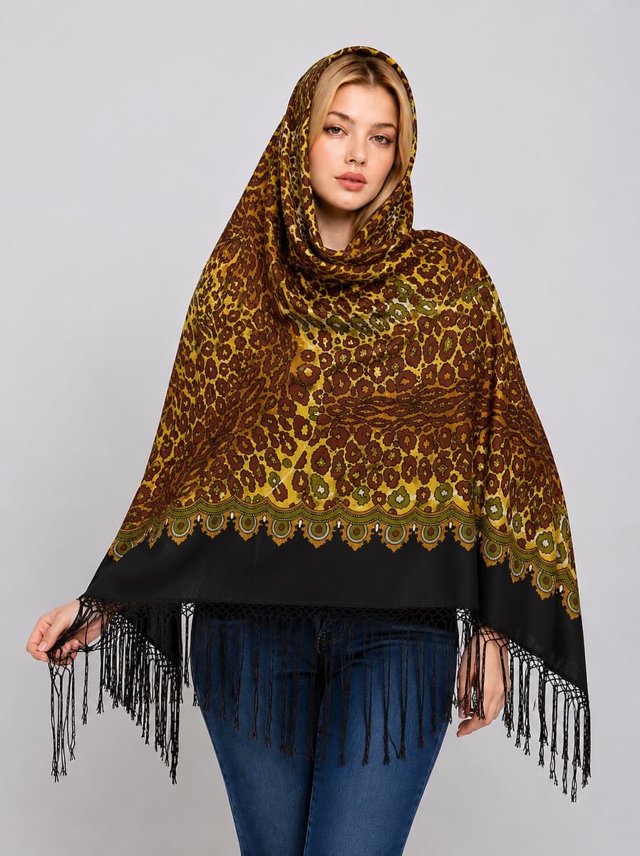 روسری ترکمنی پشمی اصیل