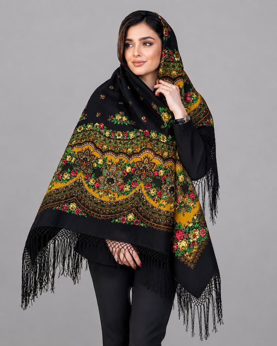 روسری ترکمنی پشمی اصیل