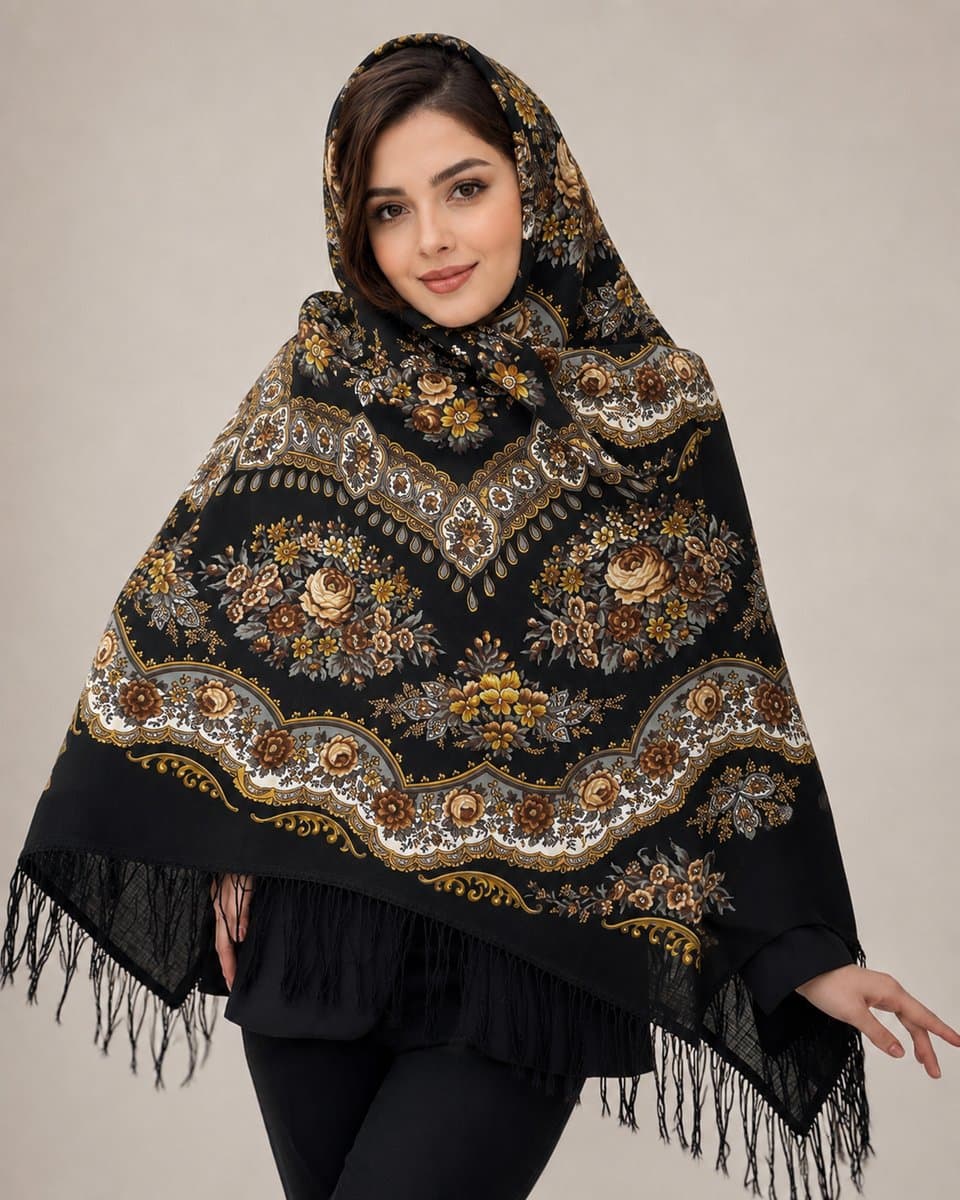 روسری ترکمنی پشمی اصیل