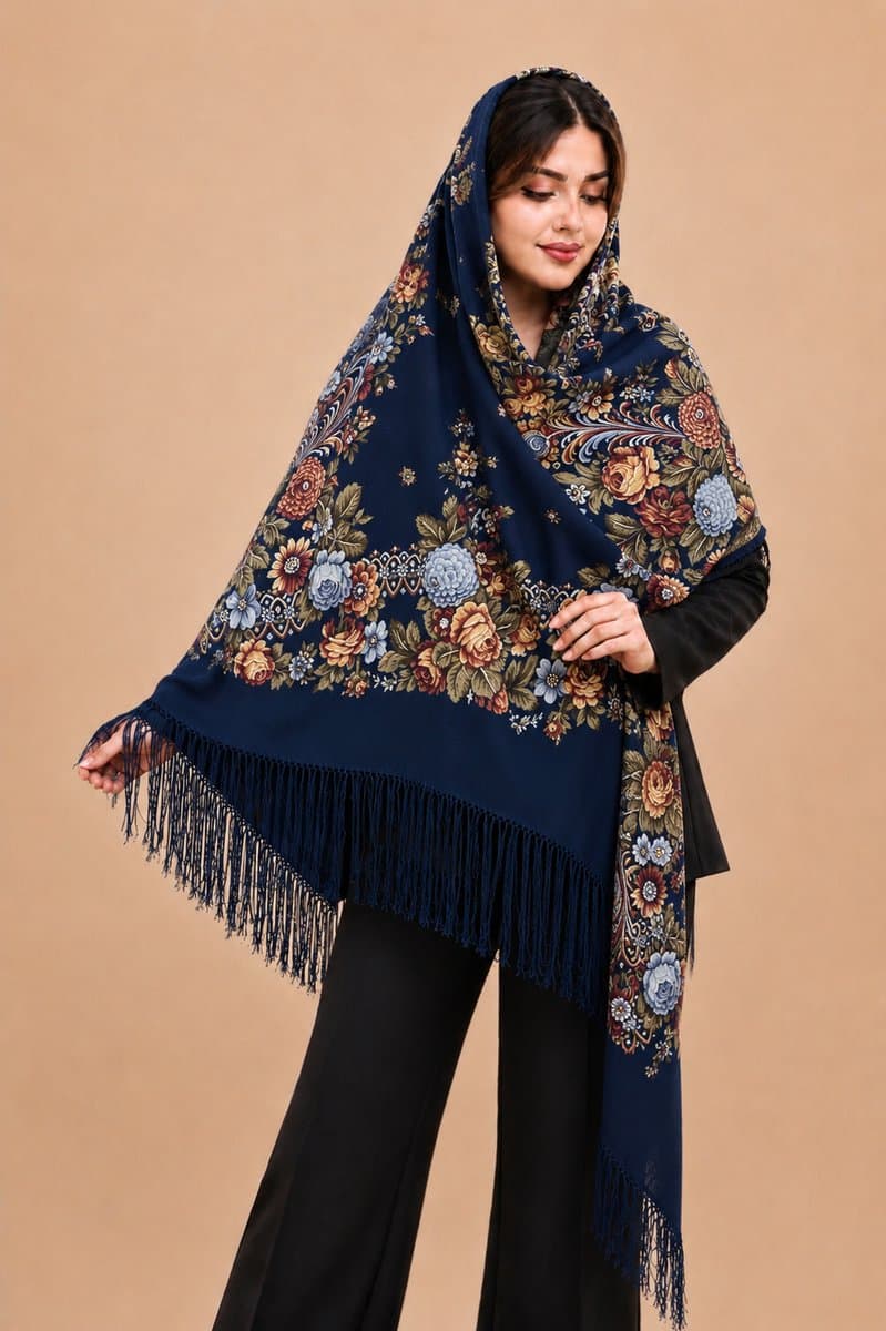 روسری ترکمنی پشمی اصیل