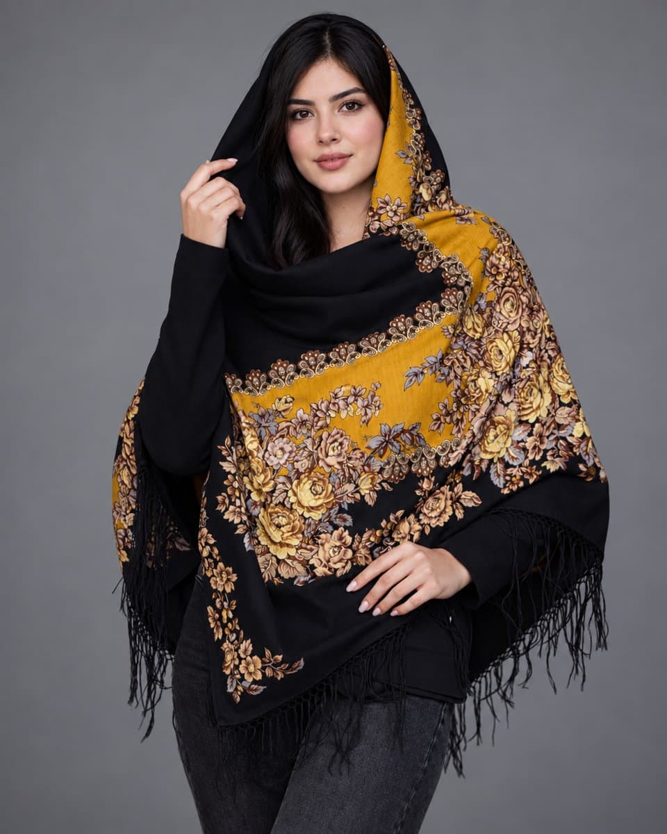 روسری ترکمنی پشمی اصیل