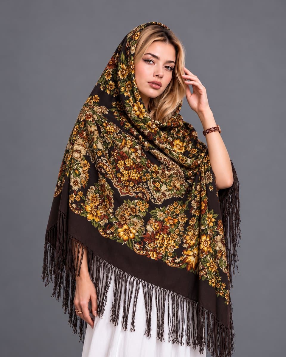 روسری ترکمنی پشمی اصیل