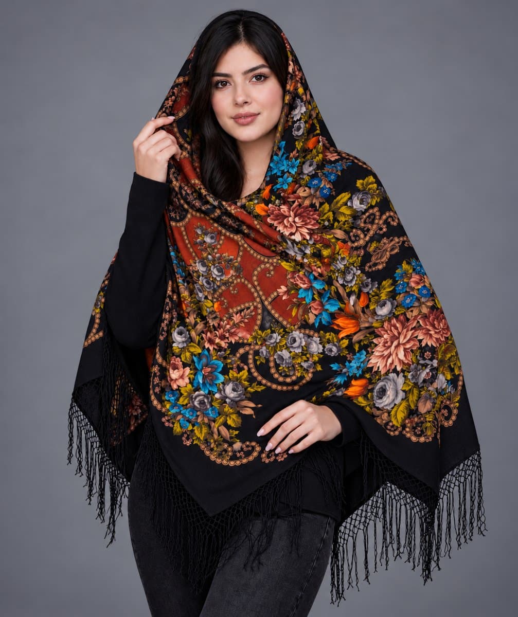 روسری ترکمنی پشمی اصیل