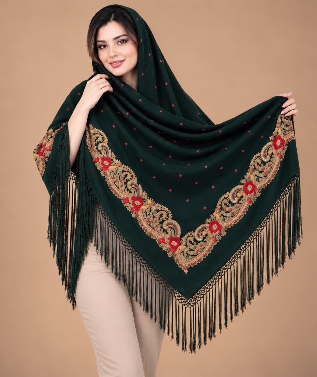روسری ترکمنی پشمی اصیل