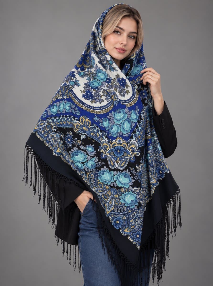 روسری ترکمنی پشمی اصیل