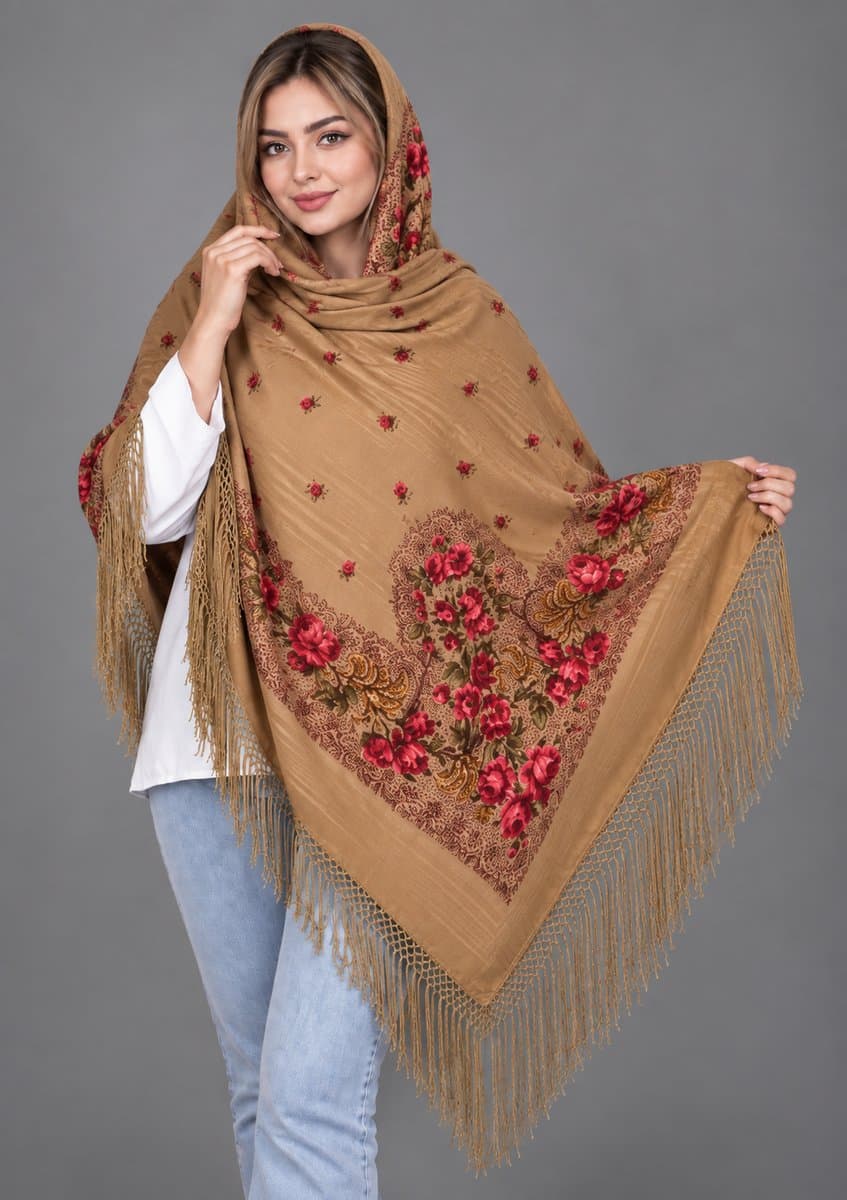 روسری ترکمنی پشمی اصیل