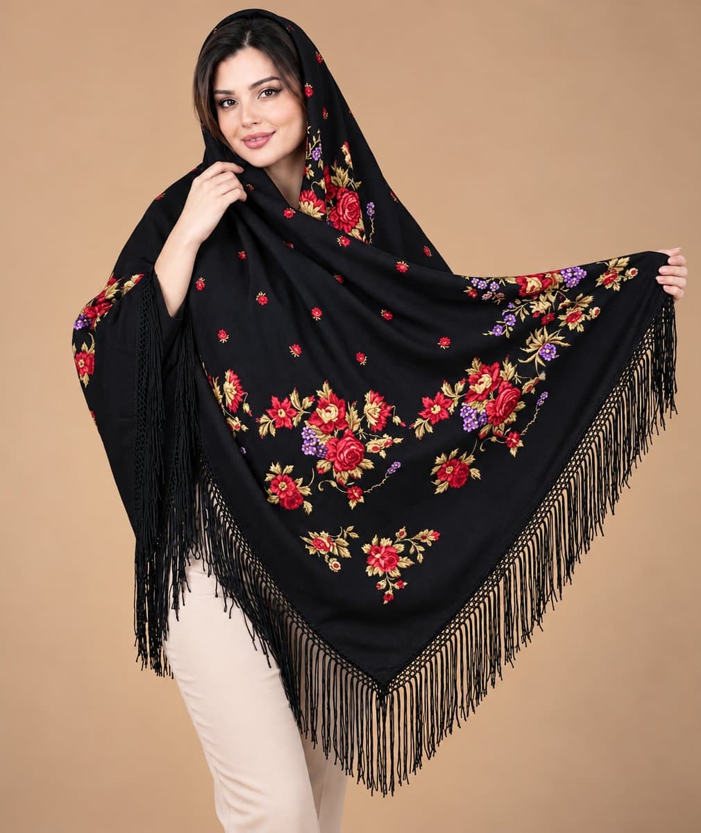 روسری ترکمنی پشمی اصیل