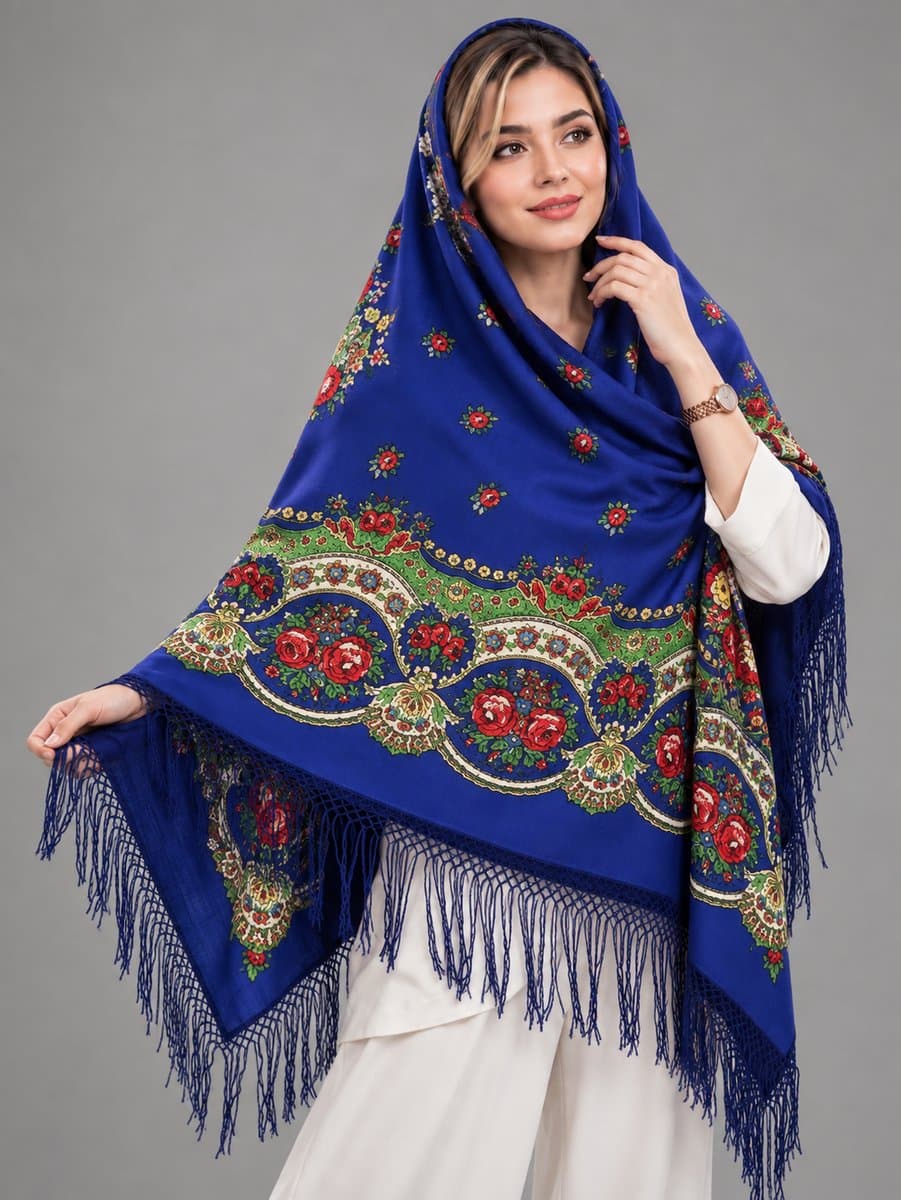 روسری ترکمنی پشمی اصیل