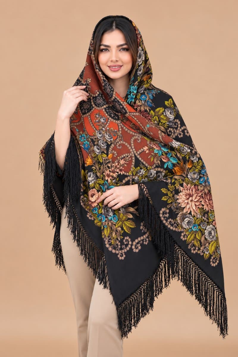 روسری ترکمنی پشمی اصیل