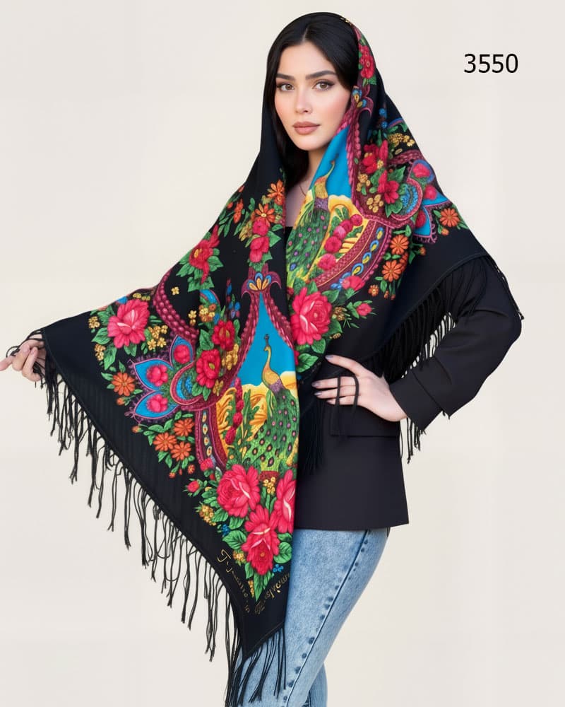 روسری ترکمنی پشمی اصیل