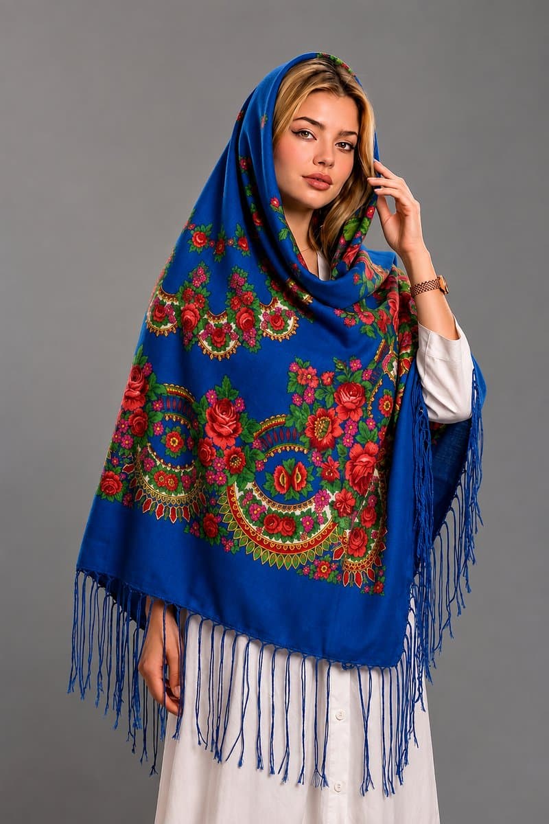روسری ترکمنی پشمی اصیل