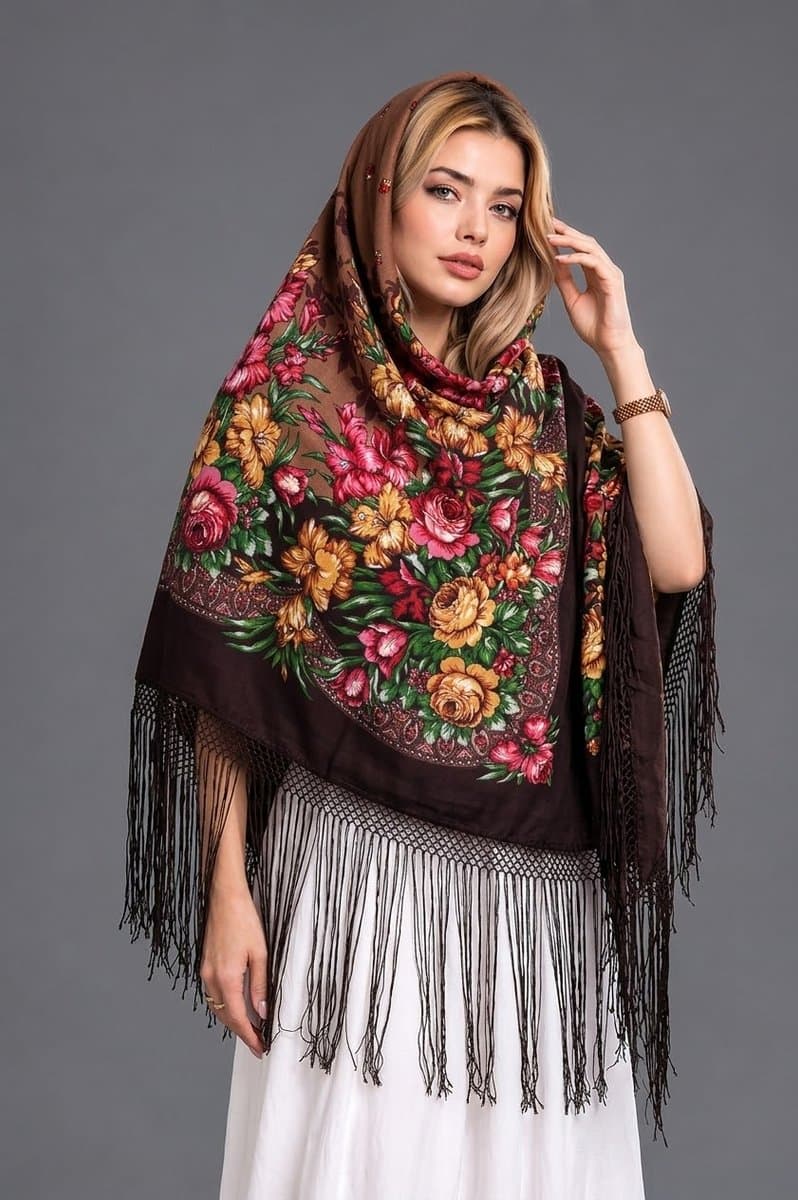 روسری ترکمنی پشمی اصیل
