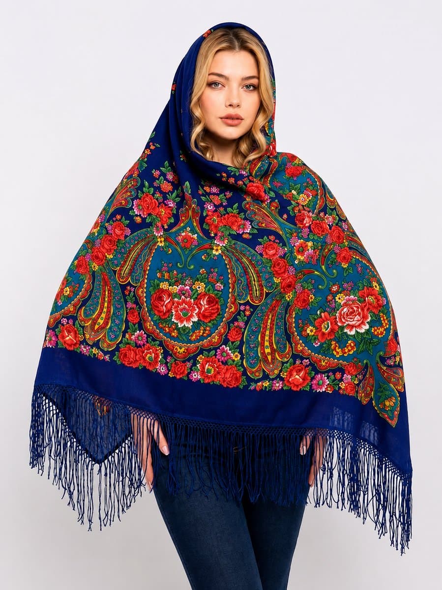 روسری ترکمنی پشمی اصیل