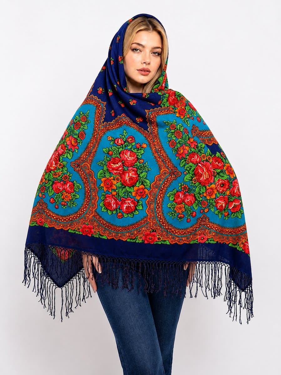 روسری ترکمنی پشمی اصیل