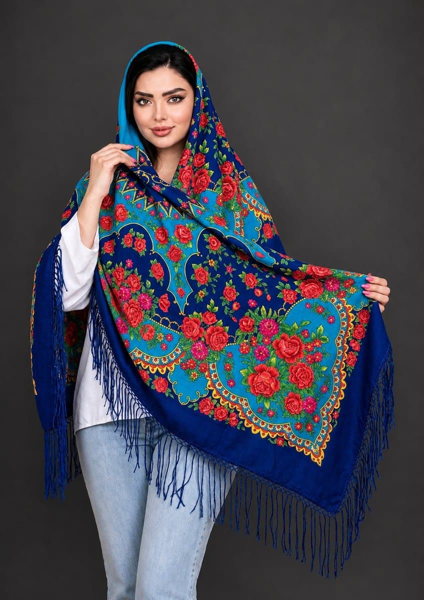 روسری ترکمنی پشمی اصیل