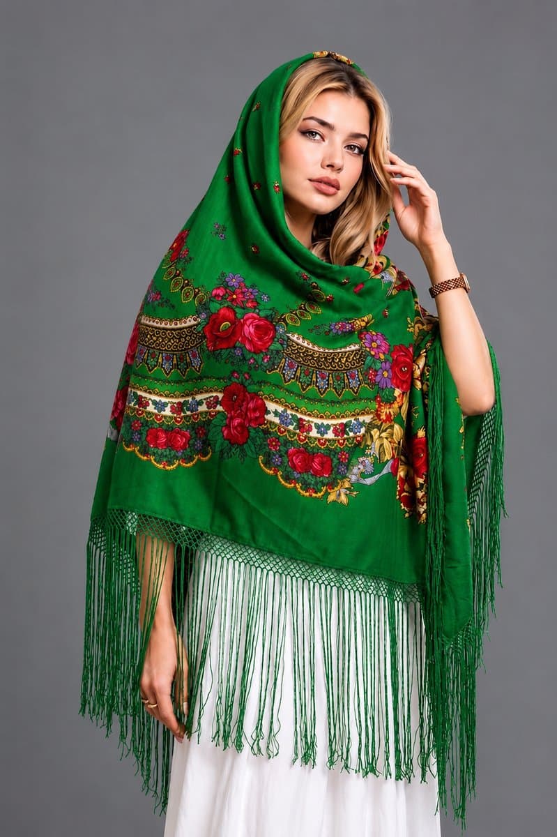 روسری ترکمنی پشمی اصیل