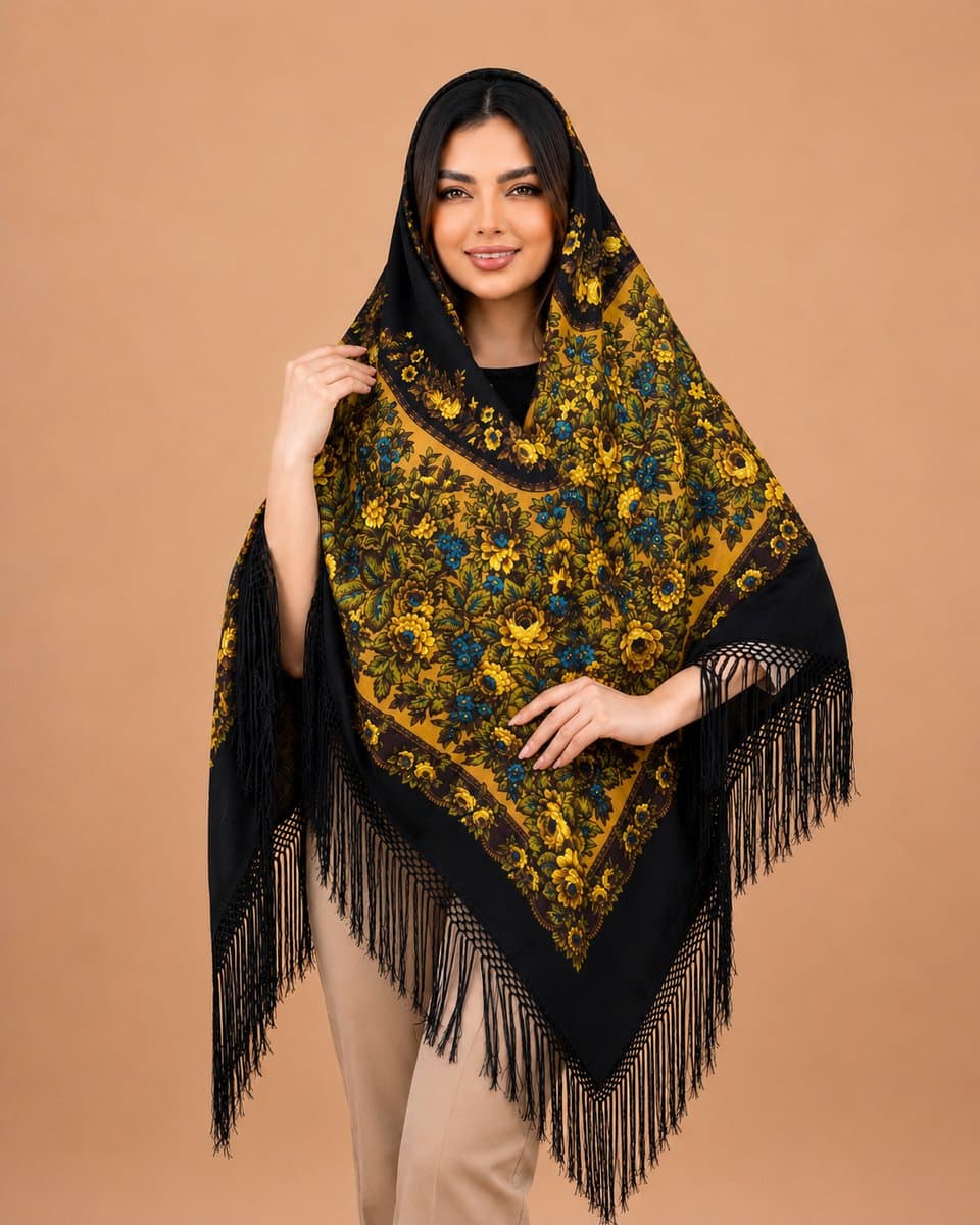 روسری ترکمنی پشمی اصیل
