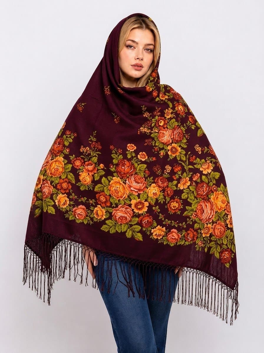 روسری ترکمنی پشمی اصیل