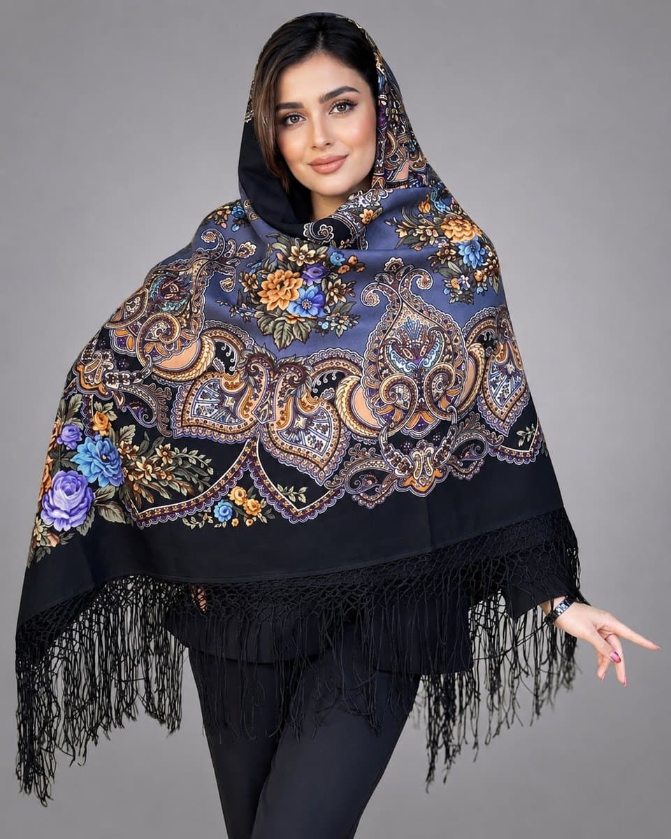 روسری ترکمنی پشمی اصیل