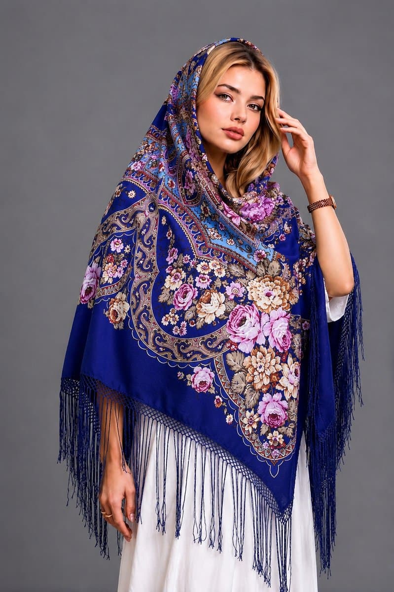 روسری ترکمنی پشمی اصیل