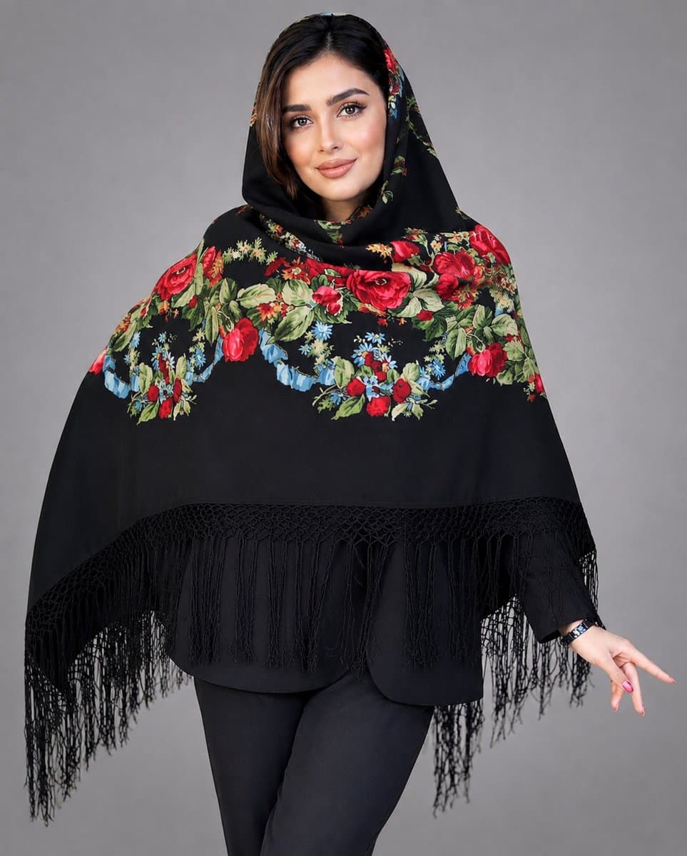 روسری ترکمنی پشمی اصیل