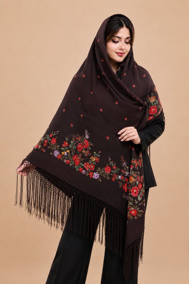 روسری ترکمنی پشمی اصیل