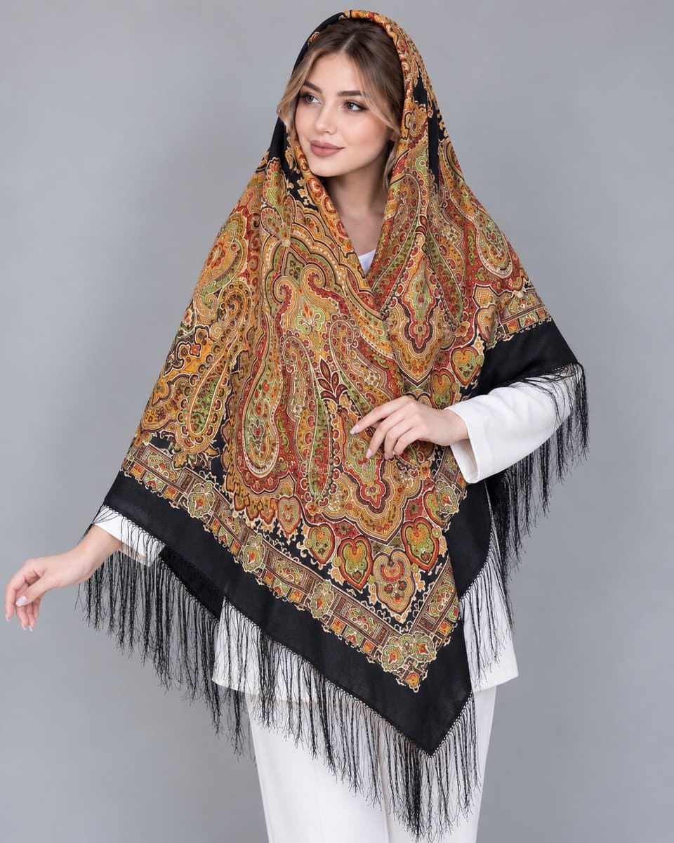 روسری ترکمنی طرح ایتالیایی