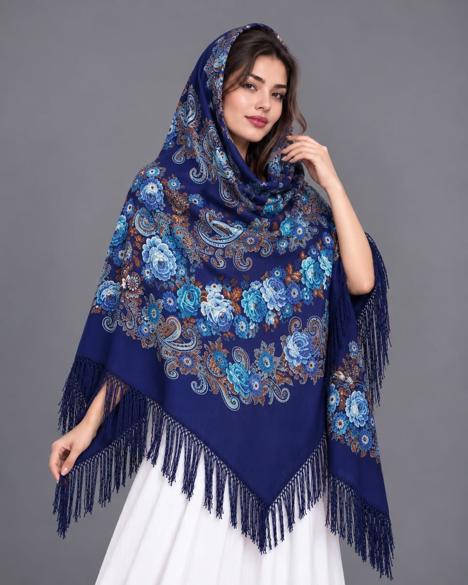 روسری ترکمنی پشمی اصیل
