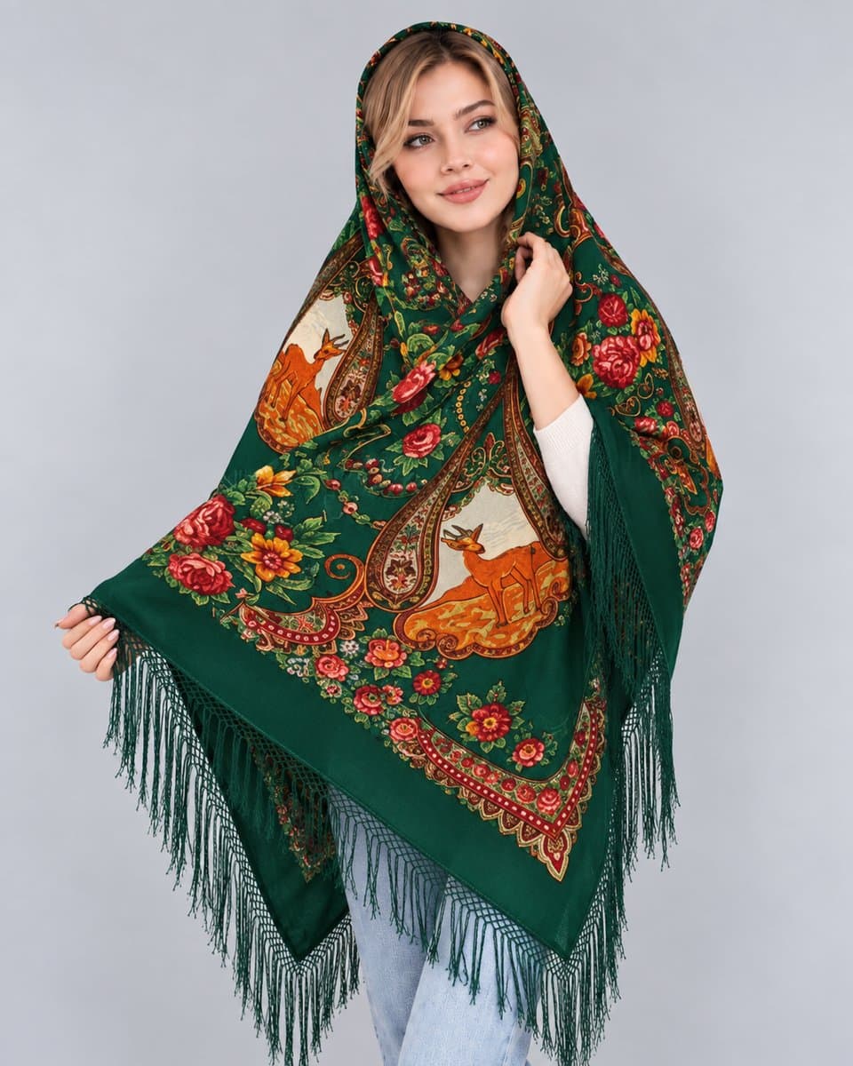 روسری ترکمنی پشمی اصیل