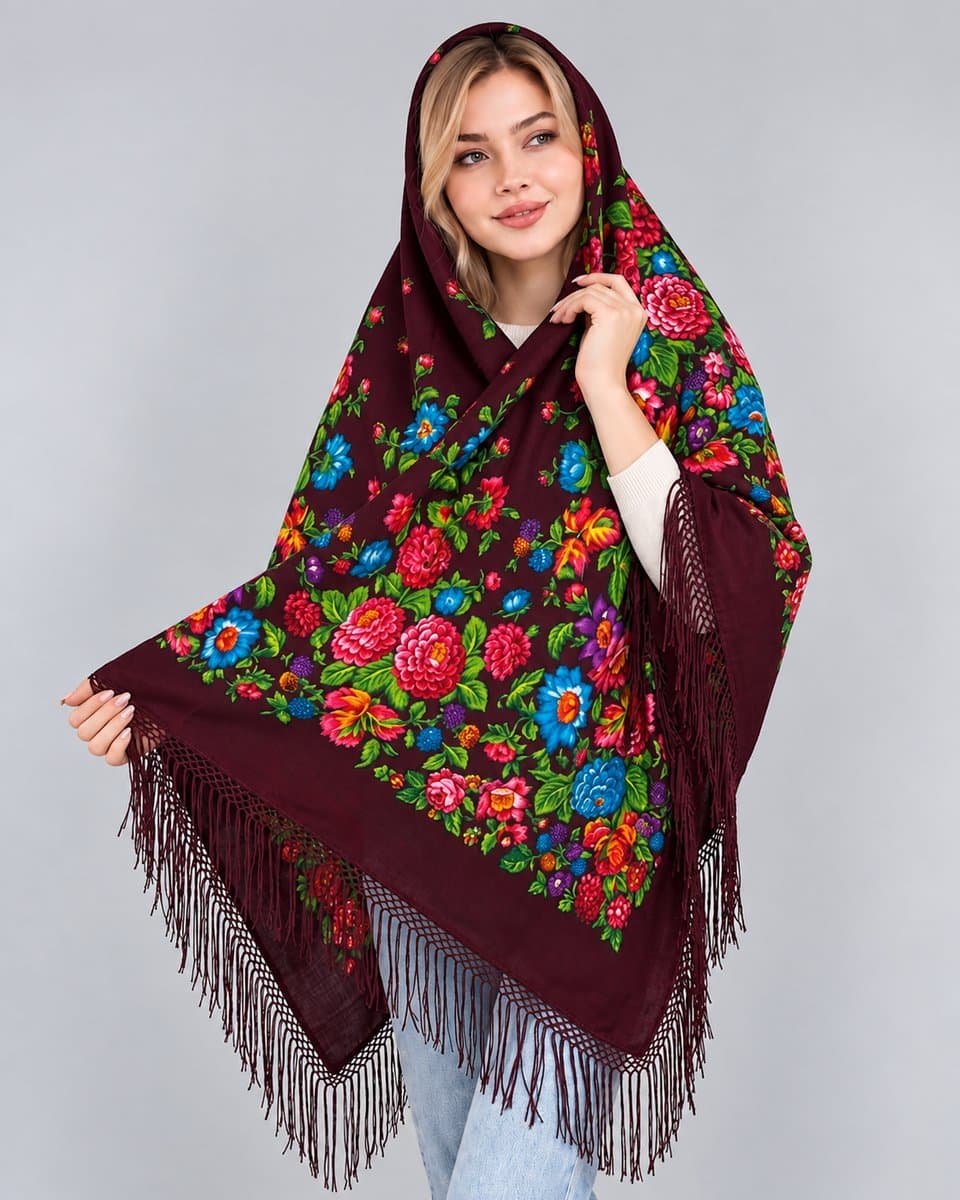 روسری ترکمنی پشمی اصیل